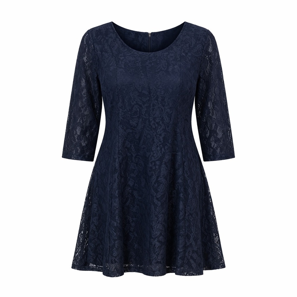 Abercrombie & Fit Lace Long Sleeve Mini Dress Size Large Navy Blue